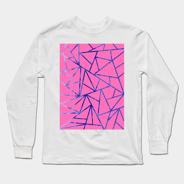 PINK And Blue Geometric Art. Long Sleeve T-Shirt by SartorisArt1